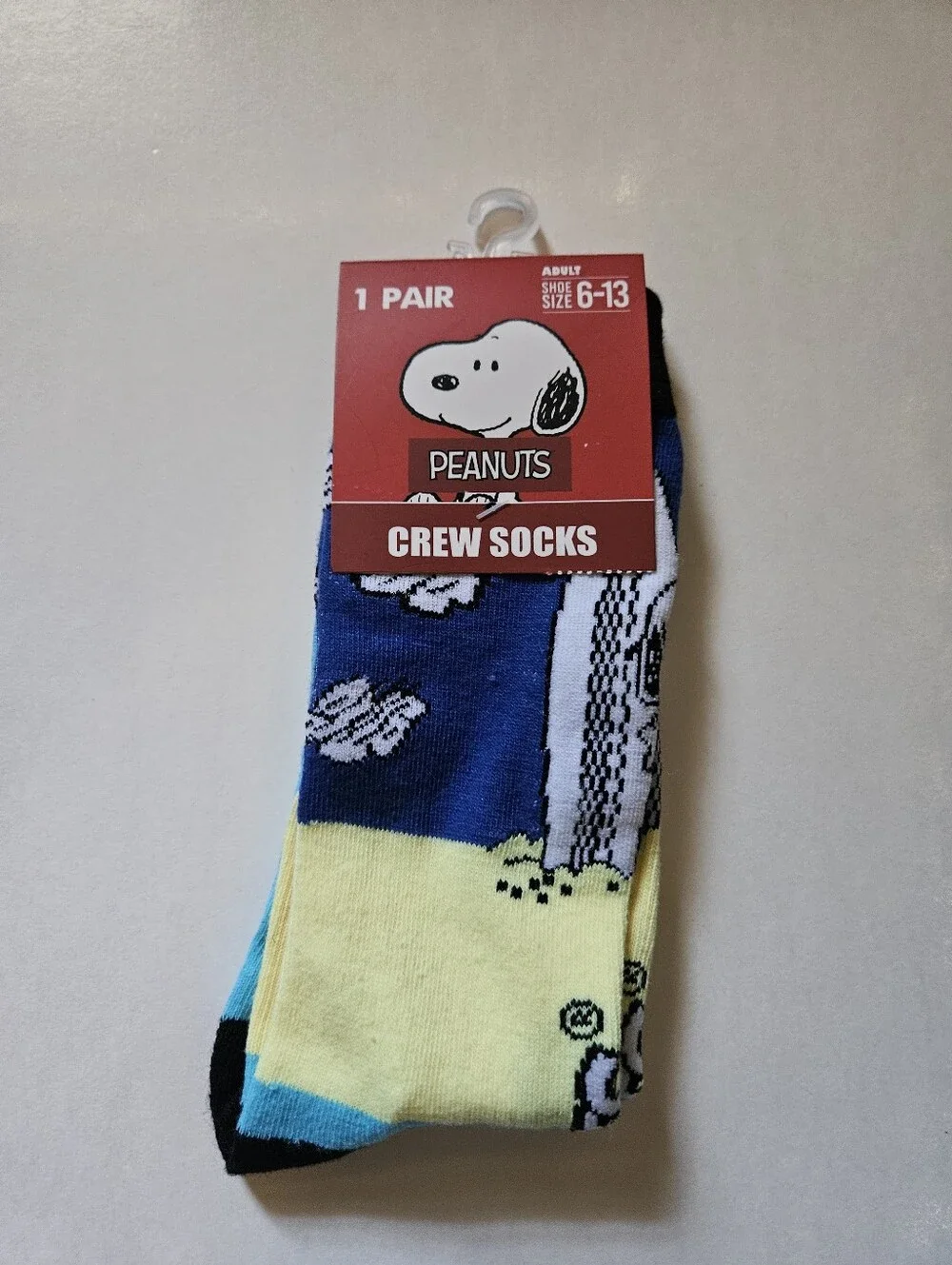 Peanuts Snoopy Crew Socks - Blue & Yellow